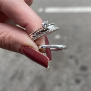 Par de aliança 2mm em prata