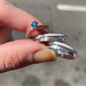 Par de aliança 4mm em prata