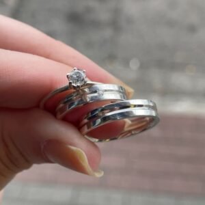 Par de aliança 4mm em prata