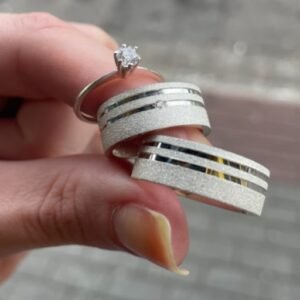 Par de aliança 8mm em prata
