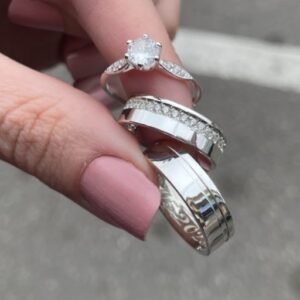 Par de aliança 6mm em prata