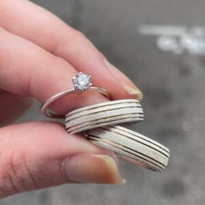 Par de aliança 6mm em prata
