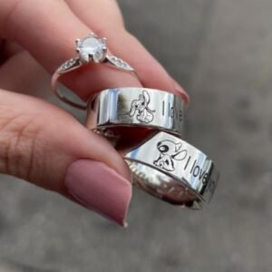 Par de aliança 8mm em prata