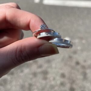 Par de aliança 3mm em prata