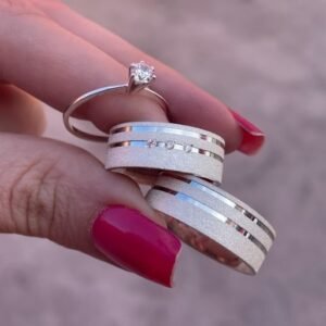 Par de aliança 8mm em prata