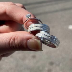Par de aliança 8mm em prata