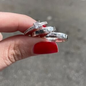 Par de aliança 4mm em prata
