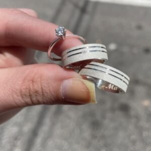 Par de aliança 6mm em prata
