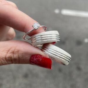 Par de aliança 8mm em prata