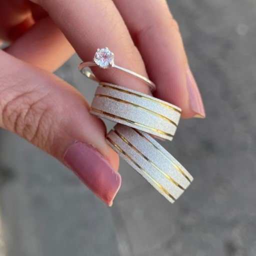 Par de aliança 8mm em prata