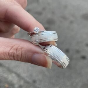 Par de aliança 8mm em prata