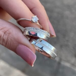 Par de aliança 6mm em prata