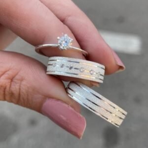 Par de aliança 6mm em prata