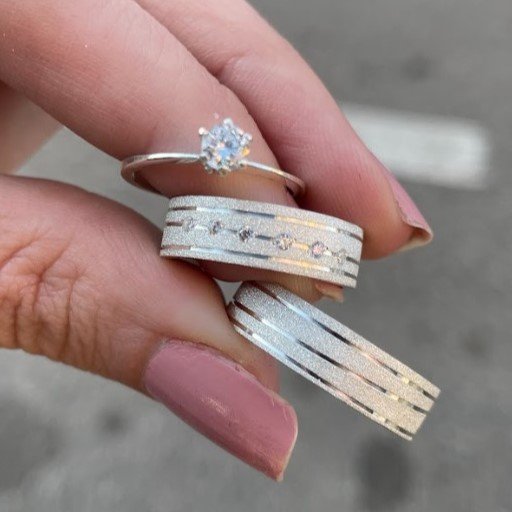 Par de aliança 6mm em prata