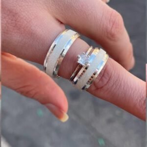 Par de aliança 8mm em prata