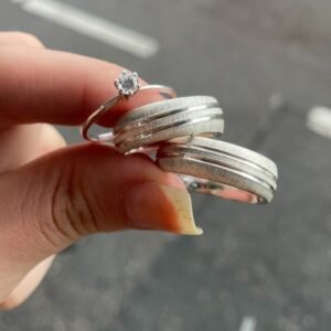 Par de aliança 8mm em prata