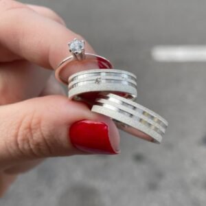 Par de aliança 6mm em prata