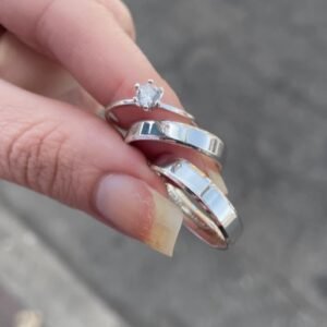 Par de aliança 4mm em prata