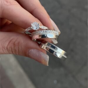 Par de aliança 6mm em prata