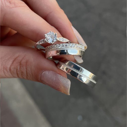 Par de aliança 6mm em prata