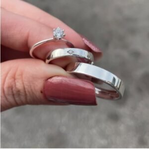 Par de aliança 4mm em prata