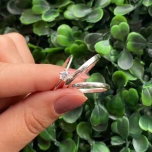 Par de aliança 2mm em prata