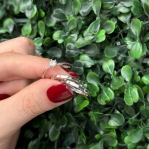 Par de aliança 2mm em prata