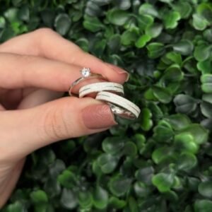 Par de aliança 4mm em prata