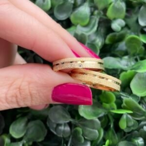 Par de aliança em ouro 4mm