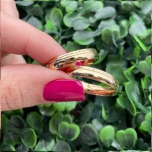 Par de aliança em ouro 4,5mm