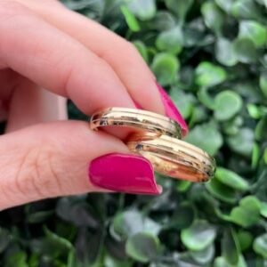 Par de aliança em ouro 4mm