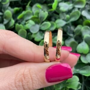 Par de aliança em ouro 3mm