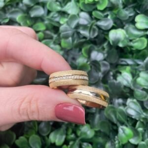 Par de aliança em ouro 7mm