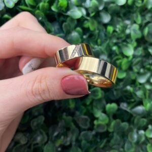 Par de aliança em ouro 7mm