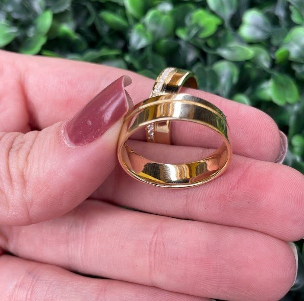 Par de aliança em ouro 6mm - Imagem 4