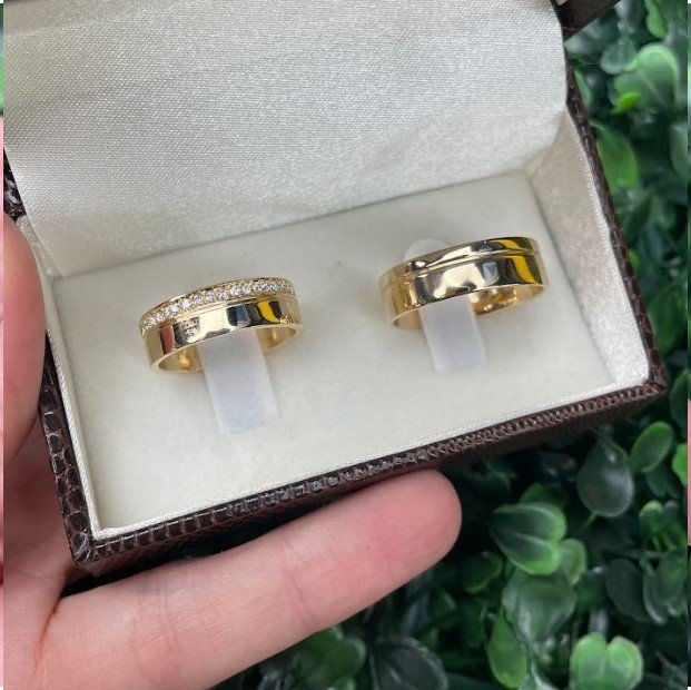 Par de aliança em ouro 6mm - Imagem 5