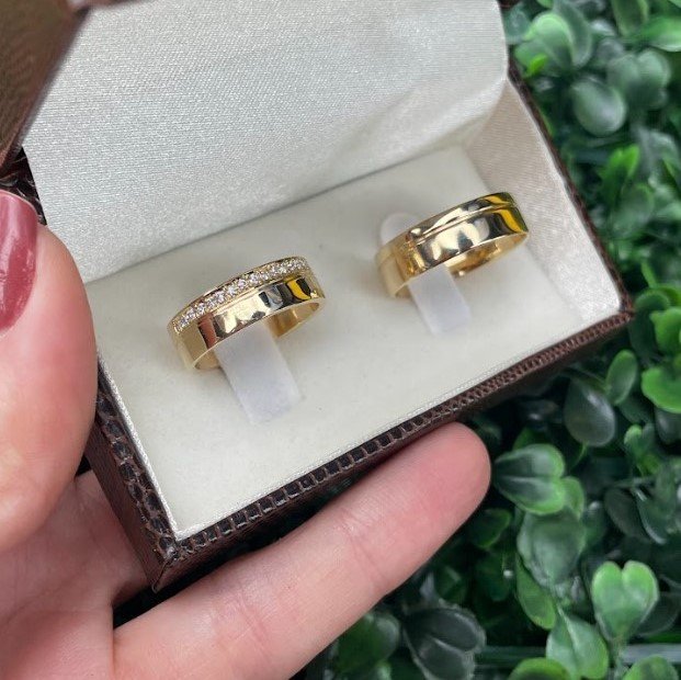 Par de aliança em ouro 6mm - Imagem 6