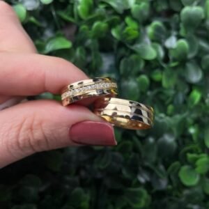 Par de aliança em ouro 6mm