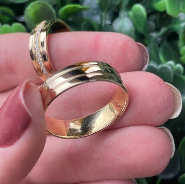 Par de aliança em ouro 6mm - Imagem 4