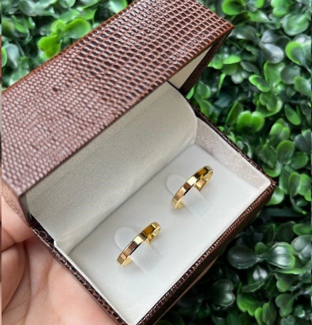 Par de aliança em ouro 3mm - Imagem 5
