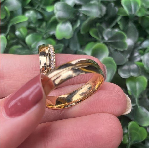 Par de aliança em ouro 6mm - Imagem 4