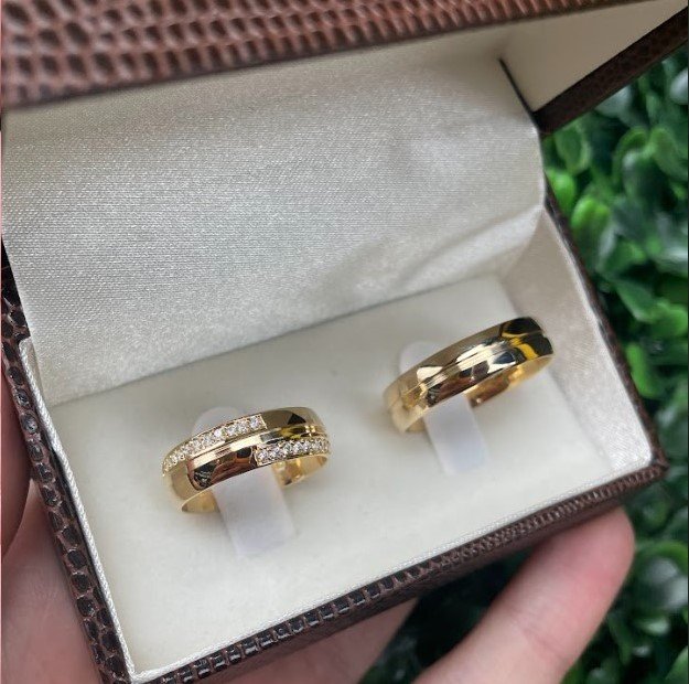 Par de aliança em ouro 6mm - Imagem 5