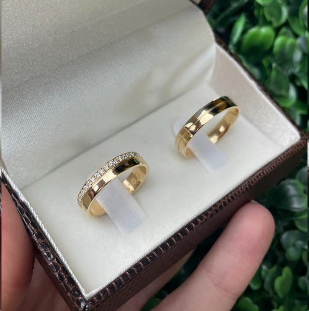 Par de aliança em ouro 4mm - Imagem 6