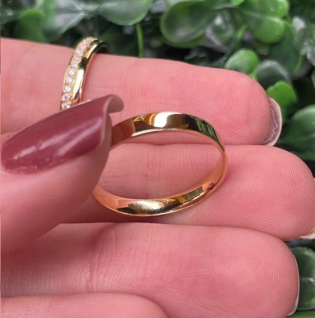 Par de aliança em ouro 3mm - Imagem 4