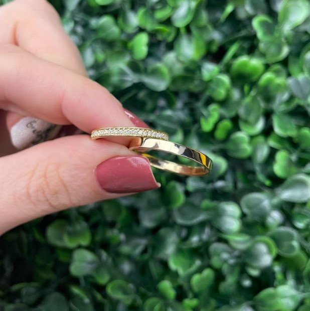 Par de aliança em ouro 2mm