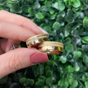Par de aliança em ouro 7mm
