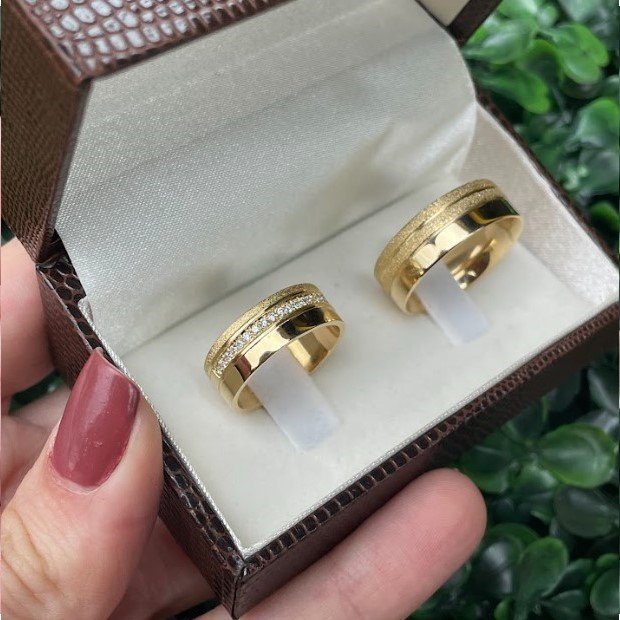 Par de aliança em ouro 7mm - Imagem 6