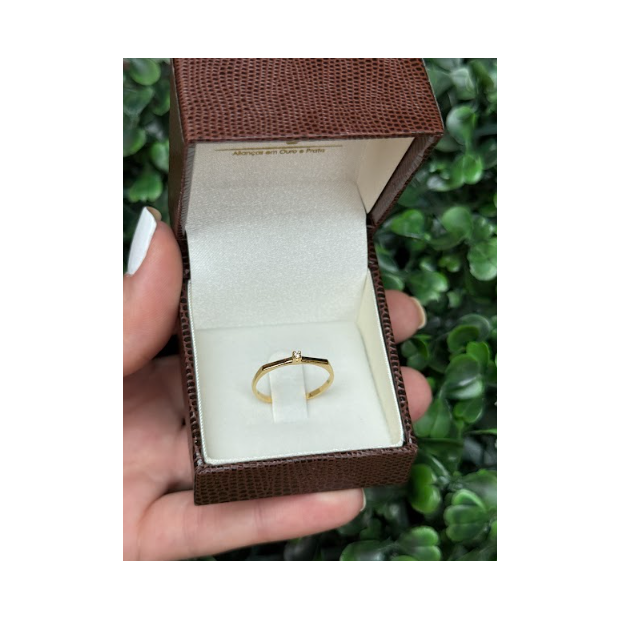 Solitário em ouro 18k - Imagem 2