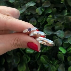 Par de aliança 4mm em prata