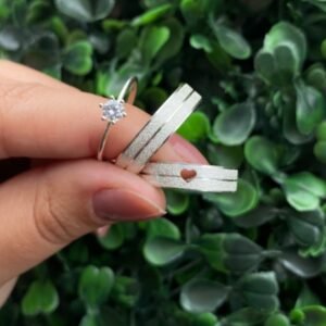 Par de aliança 5mm em prata